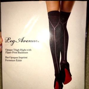 New Leg Avenue Thigh Highs w/Zipper print Backseam